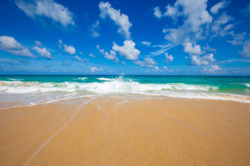 Sea beach wave colorful sky with clud summer vacation nature landscape