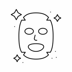 facial mask line icon vector black illustration
