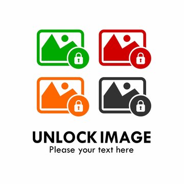 Unlock image logo template illustration