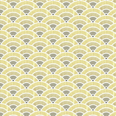 Japanese wave seamless pattern Gold texture