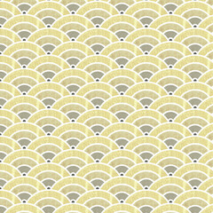 Japanese wave seamless pattern Gold texture