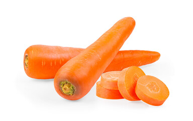 Fresh carrot on a white background