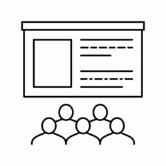 meeting conference line icon vector illustration