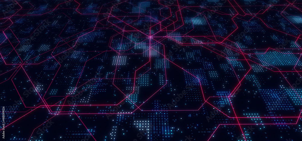 Poster abstract technology circuit board. abstract digital background with technology circuit board texture