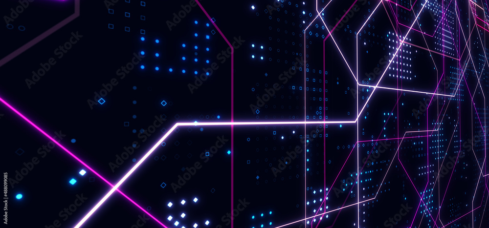 Poster abstract technology circuit board. abstract digital background with technology circuit board texture