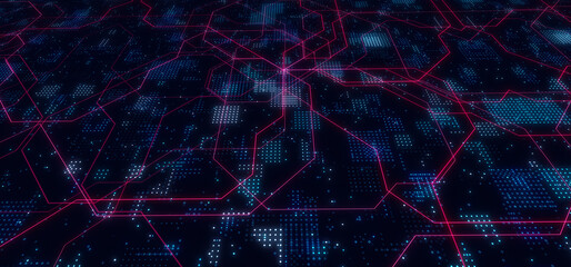 Obraz premium Abstract technology circuit board. Abstract digital background with technology circuit board texture. Electronic motherboard illustration. 