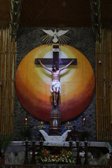 Altar im Schrein von Padre Pio in Santo Tomas, Provinz Batangas, Philippinen