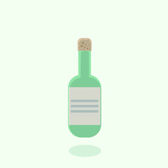Vector image of a glass bottle for wine