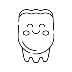 happy tooth line icon vector illustration