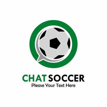 chat soccer logo template illustration