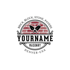 Masonry Classic Logo Vector Icon Illustration