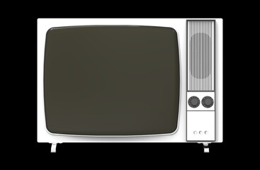 old white tv 3d illustration