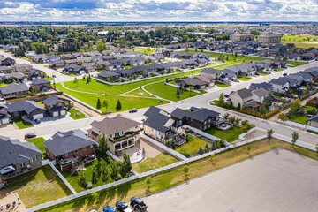 Aerial view of Warman, Saskatchewan on the Canadian Prairies