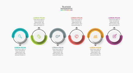 Fototapeta premium Business data visualization. timeline infographic icons designed for abstract background template milestone element modern diagram process technology digital marketing data presentation chart Vector