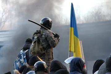 Zelfklevend Fotobehang Massale protesten tegen de regering in Kiev. Oekraïne © Mykola Komarovskyy