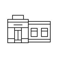 store building line icon vector illustration