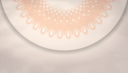 Luxurious beige postcard with space for your text and patterns. Print-ready template. Vector illustration.