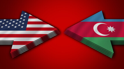Azerbaijan vs United States of America Arrow Flags &ndash; 3D Illustration