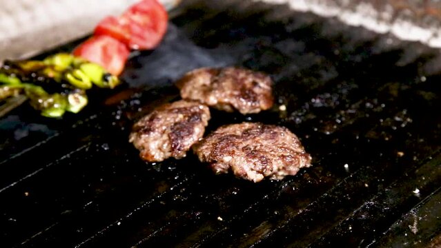 Grilled meat balls - handmade 
 turkish burger
