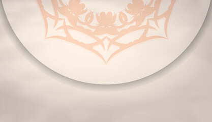 Luxurious beige postcard with space for your text and patterns. Typography template. Vector illustration.