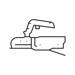 coupling mechanism trailer line icon vector illustration