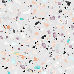 Terrazzo Texture Vector. Flooring Seamless Pattern