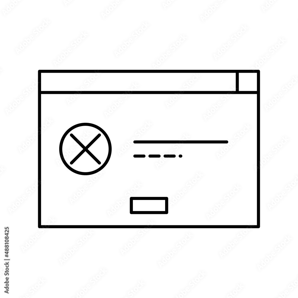 Poster error application window line icon vector illustration