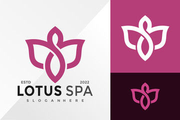 Lotus Spa Logo Design Vector illustration template