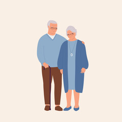 Portrait Of Senior Couple Smiling With Arms Around Each Other.