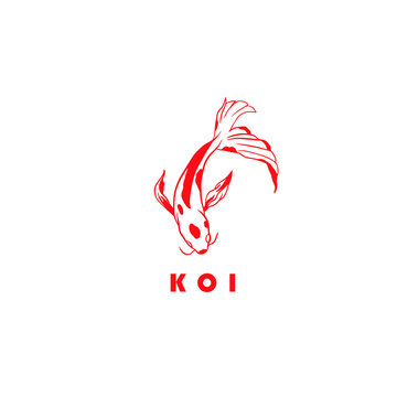 Fish koi logo and symbol vector image
