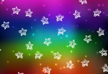 Dark Multicolor vector texture with beautiful stars.