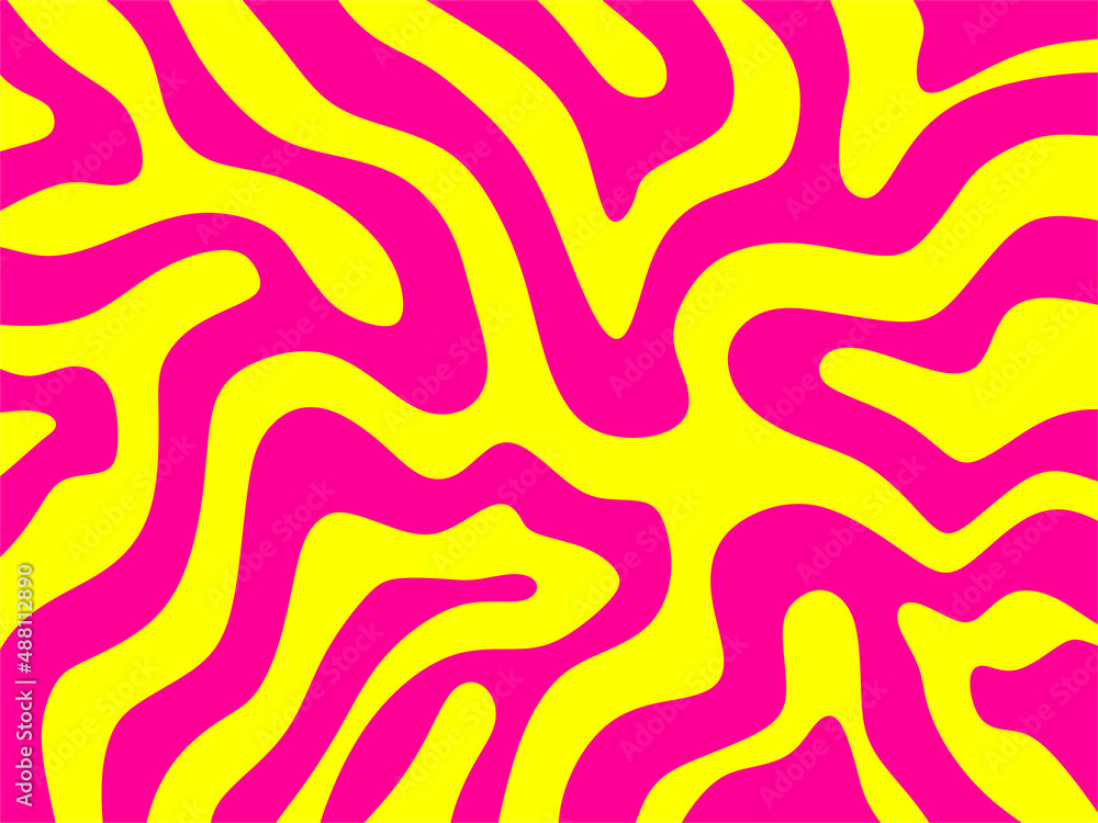 Poster simple background with cute wavy line pattern