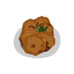 Kue cucur indonesian food design vector