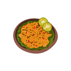 Sambal kencur indonesian food design vector