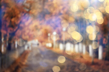 abstract blurred autumn background park, city fall nature october - obrazy, fototapety, plakaty