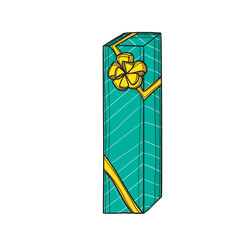 Hand-drawn coloured vector illustration of gift.