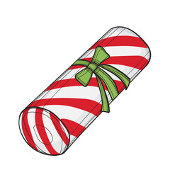 Hand-drawn red and white vector illustration of gift.