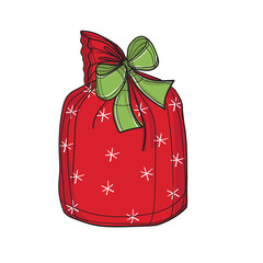 Hand-drawn coloured vector illustration of gift.