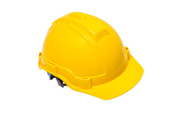 Safety helmet isolated on white background. Protective accessories for construction worker. Plastic...
