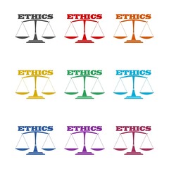 Ethics icon or logo, color set