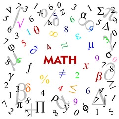 Mathematic symbol arranged randomly