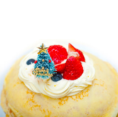 christmas tree on crepe pancake cake