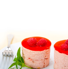 fresh raspberry cake mousse dessert