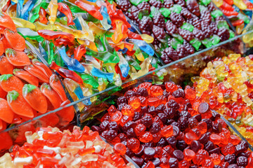 Wide range of jelly sweets at the Grand Bazaar, Istanbul