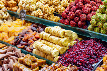 Wide range of sweets at the Grand Bazaar, Istanbul