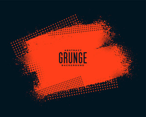 red halftone grunge on black background - obrazy, fototapety, plakaty