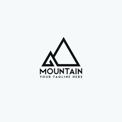 Mountain icon. Mountain logo, icon, label. Adventure travel. Mountain in trendy flat style. Travel symbol. Graphic element vector. Travel concept. Icon set. Travel concept. EPS 10