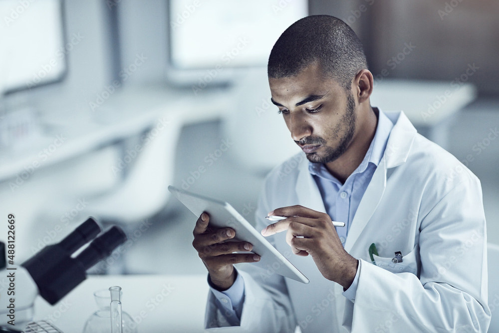 Poster My final results match up with my hypothesis. Shot of a scientist recording his findings on a digital tablet.