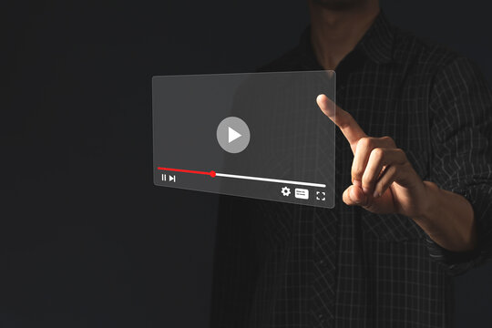 streaming online, watching video on internet hologram concept