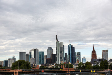 CItyscape of Frankfurt with skyscrapers